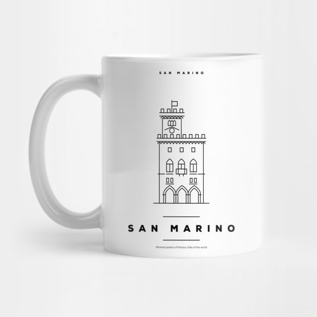 San Marino Minimal Black Line Design by kursatunsal